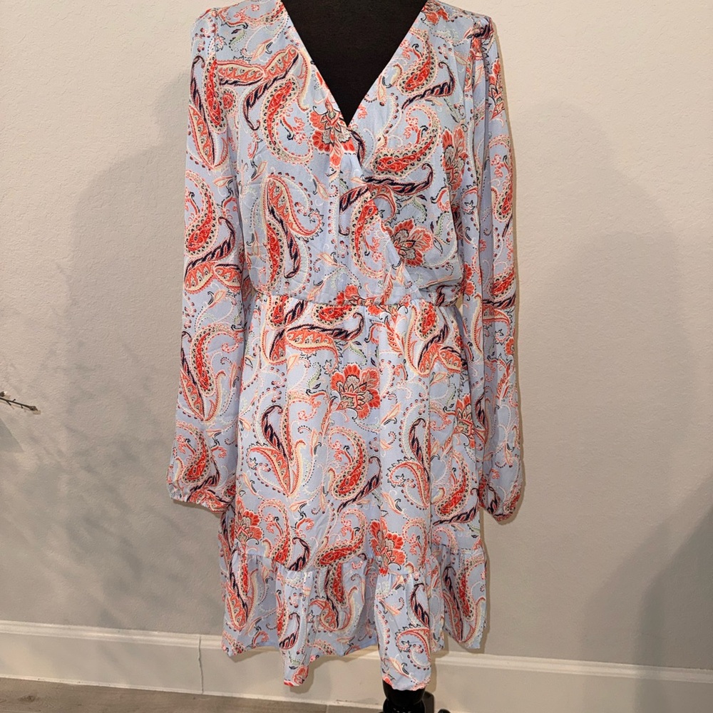 Paisley Print Wrap Dress